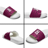 Custom Basketball New Zealand Slide Sandals Pink Maori Ta Moko Indigenous LT9 - Polynesian Pride