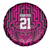 Custom Basketball New Zealand Spare Tire Cover Pink Maori Ta Moko Indigenous - Polynesian Pride