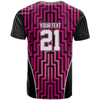 Custom Basketball New Zealand T Shirt Pink Maori Ta Moko Indigenous - Polynesian Pride