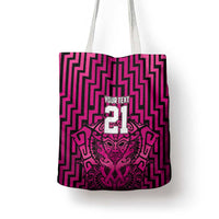 Custom Basketball New Zealand Tote Bag Pink Maori Ta Moko Indigenous LT9 - Polynesian Pride