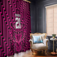 Custom Basketball New Zealand Window Curtain Pink Maori Ta Moko Indigenous LT9 - Polynesian Pride
