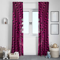 Custom Basketball New Zealand Window Curtain Pink Maori Ta Moko Indigenous LT9 - Polynesian Pride