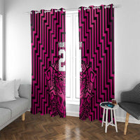 Custom Basketball New Zealand Window Curtain Pink Maori Ta Moko Indigenous LT9 With Grommets Pink - Polynesian Pride