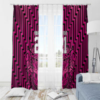 Custom Basketball New Zealand Window Curtain Pink Maori Ta Moko Indigenous LT9 - Polynesian Pride