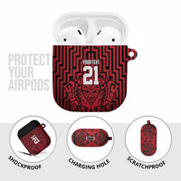Custom Basketball New Zealand AirPods Case Red Maori Ta Moko Indigenous LT9 - Polynesian Pride