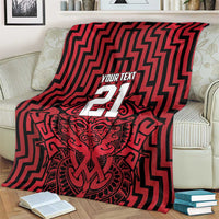 Custom Basketball New Zealand Blanket Red Maori Ta Moko Indigenous - Polynesian Pride