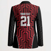 Custom Basketball New Zealand Blazer Red Maori Ta Moko Indigenous LT9 - Polynesian Pride
