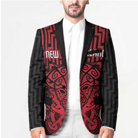 Custom Basketball New Zealand Blazer Red Maori Ta Moko Indigenous LT9 - Polynesian Pride