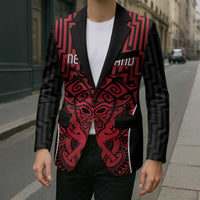 Custom Basketball New Zealand Blazer Red Maori Ta Moko Indigenous LT9 - Polynesian Pride