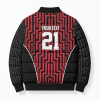 Custom Basketball New Zealand Bomber Puffer Jacket Red Maori Ta Moko Indigenous LT9 - Polynesian Pride