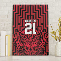 Custom Basketball New Zealand Canvas Wall Art Red Maori Ta Moko Indigenous LT9 Without Frame Red - Polynesian Pride