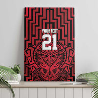 Custom Basketball New Zealand Canvas Wall Art Red Maori Ta Moko Indigenous LT9 - Polynesian Pride