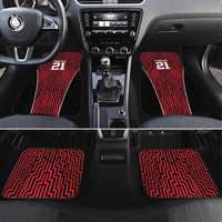 Custom Basketball New Zealand Car Mats Red Maori Ta Moko Indigenous LT9 Set 4pcs Red - Polynesian Pride