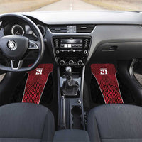 Custom Basketball New Zealand Car Mats Red Maori Ta Moko Indigenous LT9 Set 2pcs - Front Red - Polynesian Pride