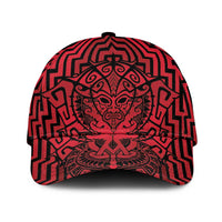 Basketball New Zealand Classic Cap Red Maori Ta Moko Indigenous LT9 Universal Fit Red - Polynesian Pride