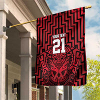 Custom Basketball New Zealand Garden Flag Red Maori Ta Moko Indigenous - Polynesian Pride