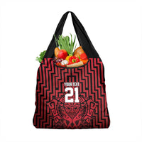 Custom Basketball New Zealand Grocery Bag Red Maori Ta Moko Indigenous LT9 1-pack One Size Red - Polynesian Pride