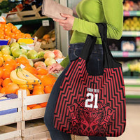 Custom Basketball New Zealand Grocery Bag Red Maori Ta Moko Indigenous LT9 - Polynesian Pride