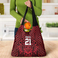 Custom Basketball New Zealand Grocery Bag Red Maori Ta Moko Indigenous LT9 - Polynesian Pride
