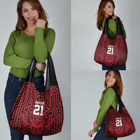 Custom Basketball New Zealand Grocery Bag Red Maori Ta Moko Indigenous LT9 - Polynesian Pride