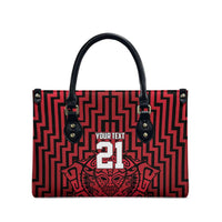 Custom Basketball New Zealand Leather Bag Red Maori Ta Moko Indigenous - Polynesian Pride