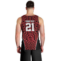Custom Basketball New Zealand Men Tank Top Red Maori Ta Moko Indigenous LT9 - Polynesian Pride