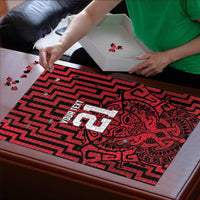 Custom Basketball New Zealand Puzzle Red Maori Ta Moko Indigenous LT9 - Polynesian Pride