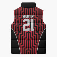 Custom Basketball New Zealand Sleeveless Puffer Jacket Red Maori Ta Moko Indigenous LT9 - Polynesian Pride