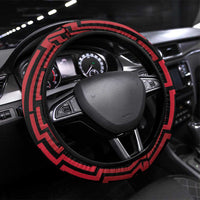 Basketball New Zealand Steering Wheel Cover Red Maori Ta Moko Indigenous LT9 Universal Fit Red - Polynesian Pride