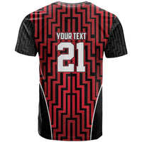 Custom Basketball New Zealand T Shirt Red Maori Ta Moko Indigenous LT9 - Polynesian Pride