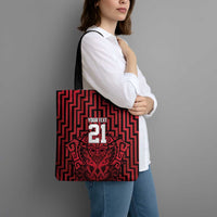 Custom Basketball New Zealand Tote Bag Red Maori Ta Moko Indigenous LT9 - Polynesian Pride
