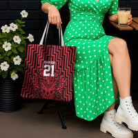 Custom Basketball New Zealand Tote Bag Red Maori Ta Moko Indigenous LT9 - Polynesian Pride