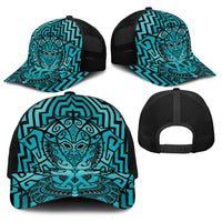 Basketball New Zealand Baseball Net Cap Teal Maori Ta Moko Indigenous LT9 - Polynesian Pride