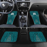Custom Basketball New Zealand Car Mats Teal Maori Ta Moko Indigenous - Polynesian Pride