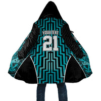 Custom Basketball New Zealand Cloak Teal Maori Ta Moko Indigenous - Polynesian Pride
