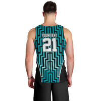 Custom Basketball New Zealand Men Tank Top Teal Maori Ta Moko Indigenous LT9 - Polynesian Pride