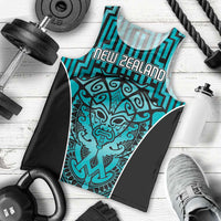 Custom Basketball New Zealand Men Tank Top Teal Maori Ta Moko Indigenous LT9 - Polynesian Pride