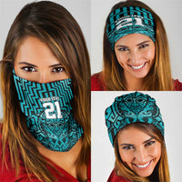 Basketball New Zealand Neck Gaiter Teal Maori Ta Moko Indigenous LT9