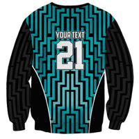 Custom Basketball New Zealand Sweatshirt Teal Maori Ta Moko Indigenous LT9 - Polynesian Pride