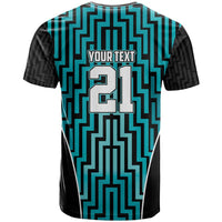 Custom Basketball New Zealand T Shirt Teal Maori Ta Moko Indigenous LT9 - Polynesian Pride
