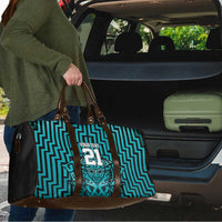 Custom Basketball New Zealand Travel Bag Teal Maori Ta Moko Indigenous - Polynesian Pride