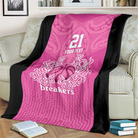 New Zealand Custom Blanket Fire Basketball Maori Tribal Pink - Polynesian Pride