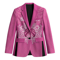 New Zealand Custom Blazer Fire Basketball Maori Tribal Pink - Polynesian Pride