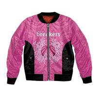 New Zealand Custom Bomber Jacket Fire Basketball Maori Tribal Pink - Polynesian Pride