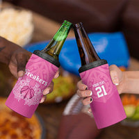 New Zealand Custom 4 in 1 Can Cooler Tumbler Fire Basketball Maori Tribal Pink - Polynesian Pride