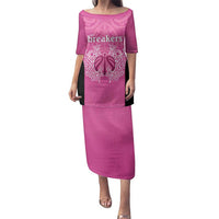 New Zealand Custom Family Matching Puletasi and Hawaiian Shirt Fire Basketball Maori Tribal Pink - Polynesian Pride