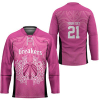 New Zealand Custom Hockey Jersey Fire Basketball Maori Tribal Pink - Polynesian Pride