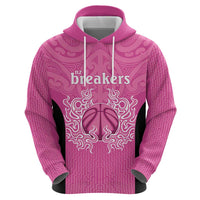 New Zealand Custom Hoodie Fire Basketball Maori Tribal Pink - Polynesian Pride