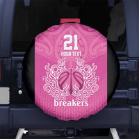 New Zealand Custom Spare Tire Cover Fire Basketball Maori Tribal Pink - Polynesian Pride