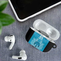 New Zealand Custom AirPods Case Fire Basketball Maori Tribal Sky Blue - Polynesian Pride